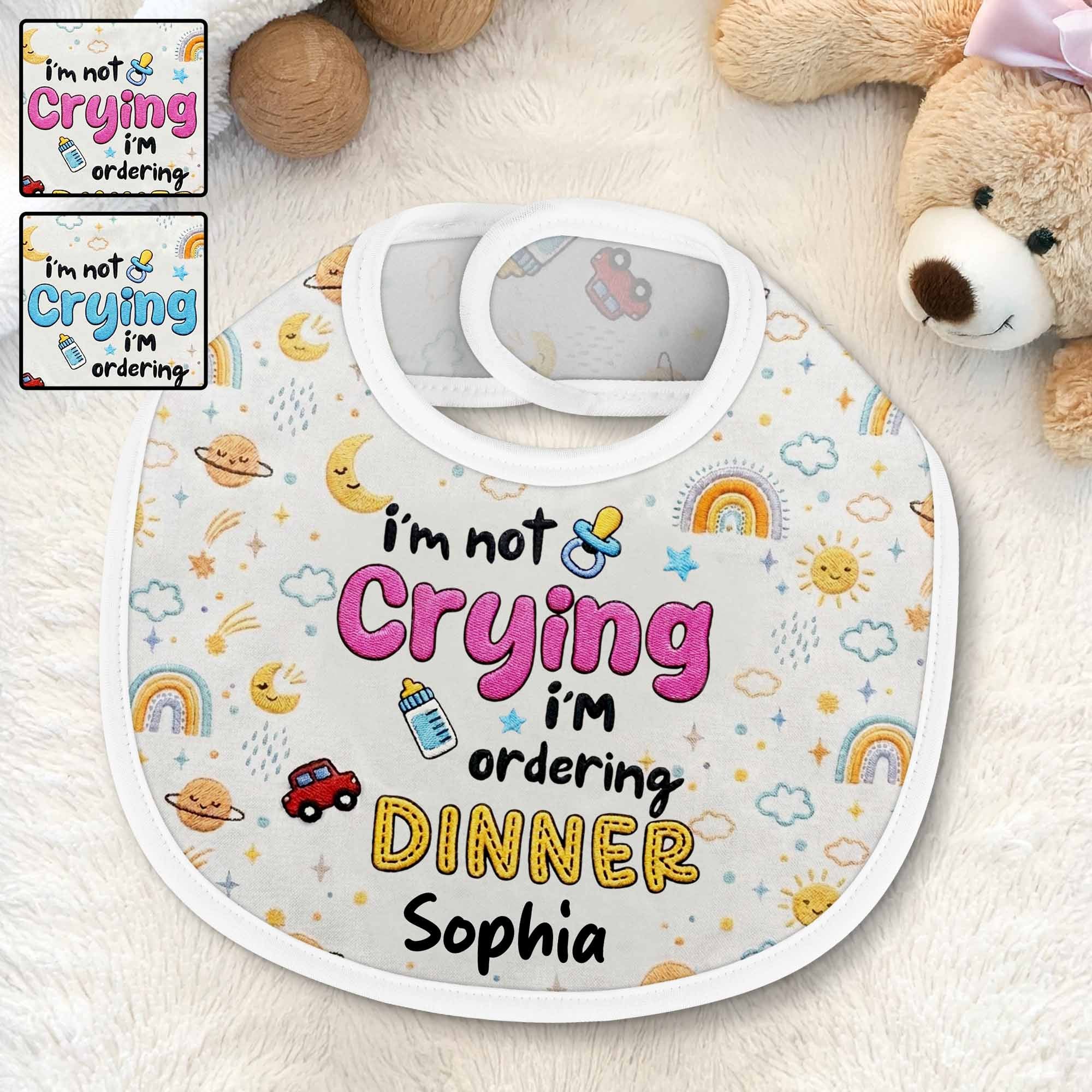 Personalized Funny Baby Bib Custom Name Rainbow Design Gift Baby Bib GradoCreations