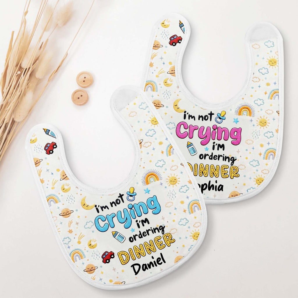 Personalized Funny Baby Bib Custom Name Rainbow Design Gift Baby Bib GradoCreations