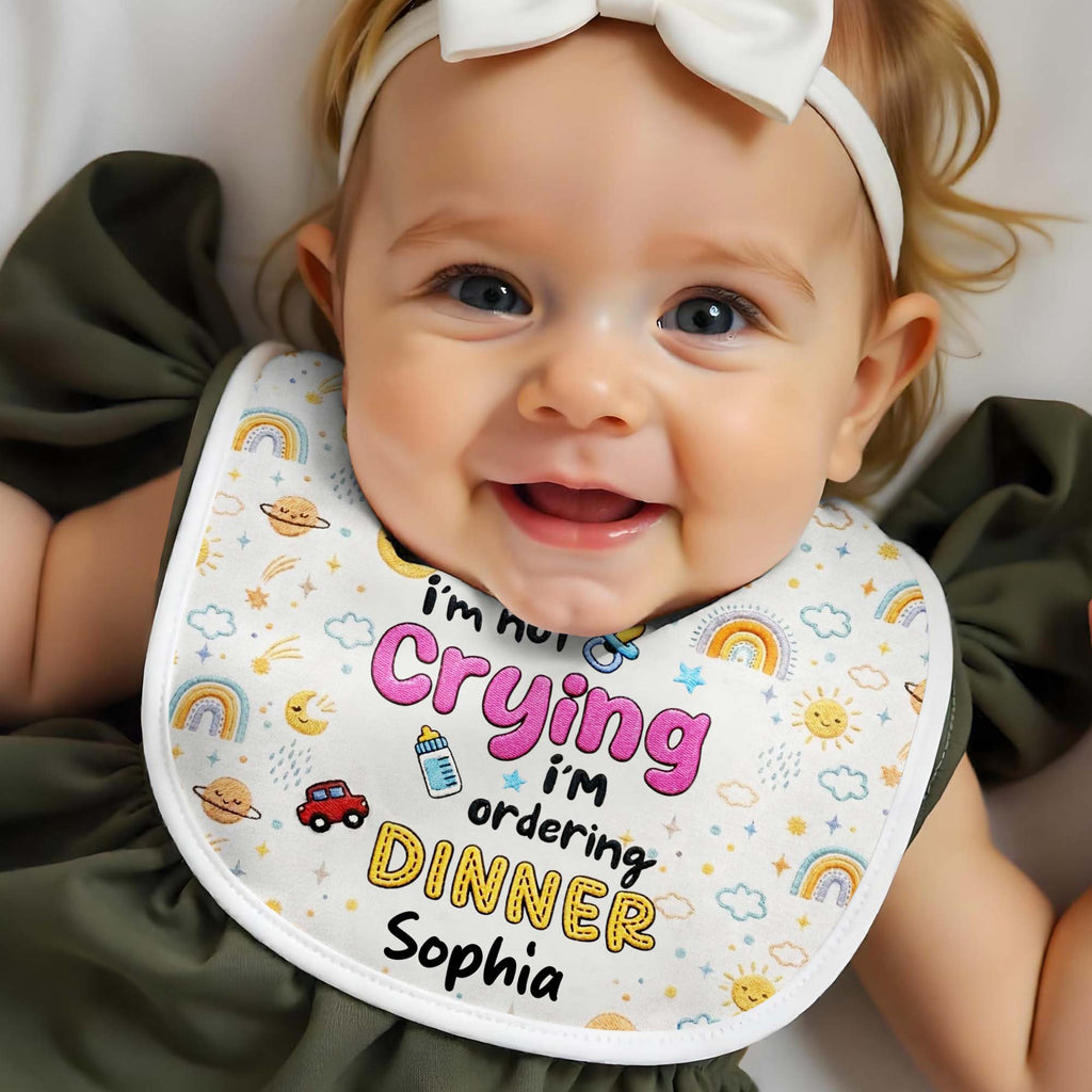 Personalized Funny Baby Bib Custom Name Rainbow Design Gift Baby Bib GradoCreations