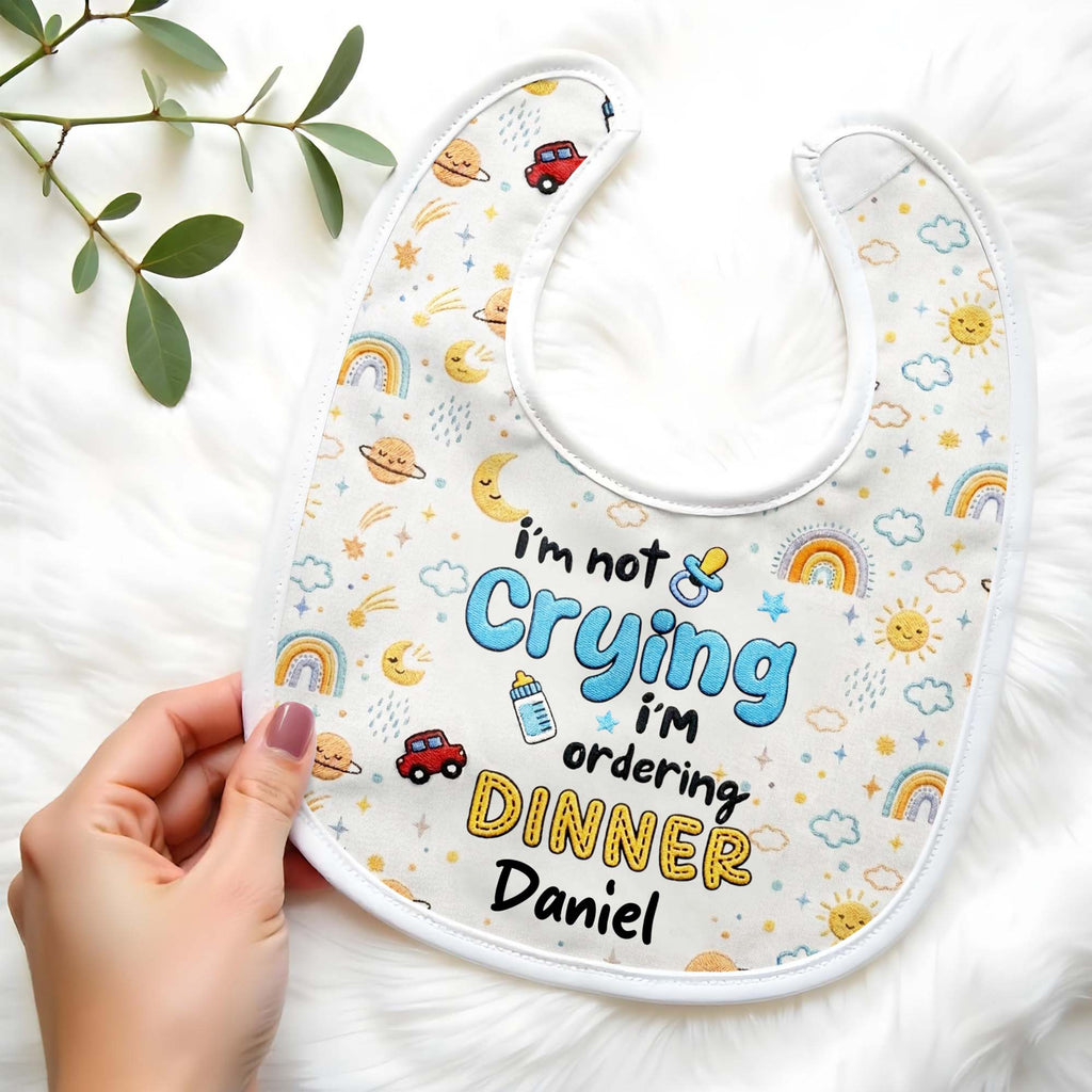 Personalized Funny Baby Bib Custom Name Rainbow Design Gift Baby Bib GradoCreations