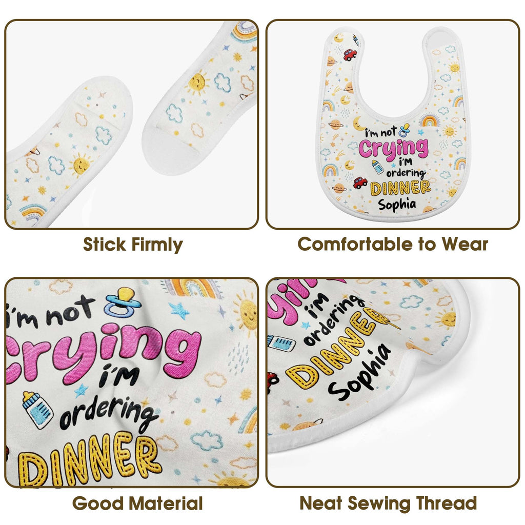 Personalized Funny Baby Bib Custom Name Rainbow Design Gift Baby Bib GradoCreations