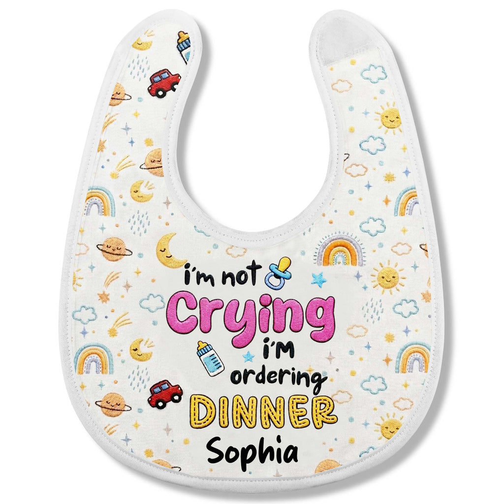 Personalized Funny Baby Bib Custom Name Rainbow Design Gift Baby Bib GradoCreations