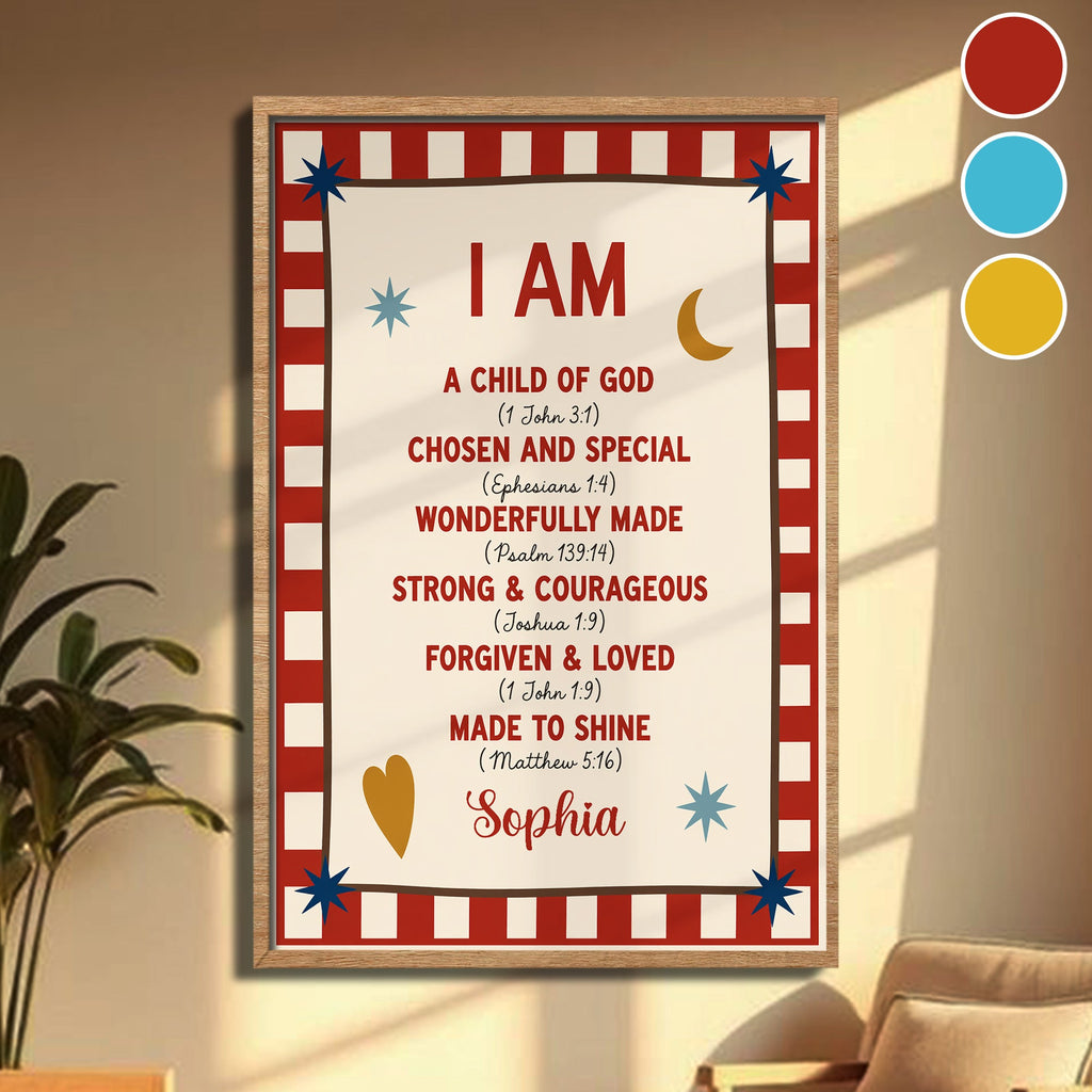 Personalized Vertical Poster Child of God Bible Verse Gifts for Kids Poster GradoCreations