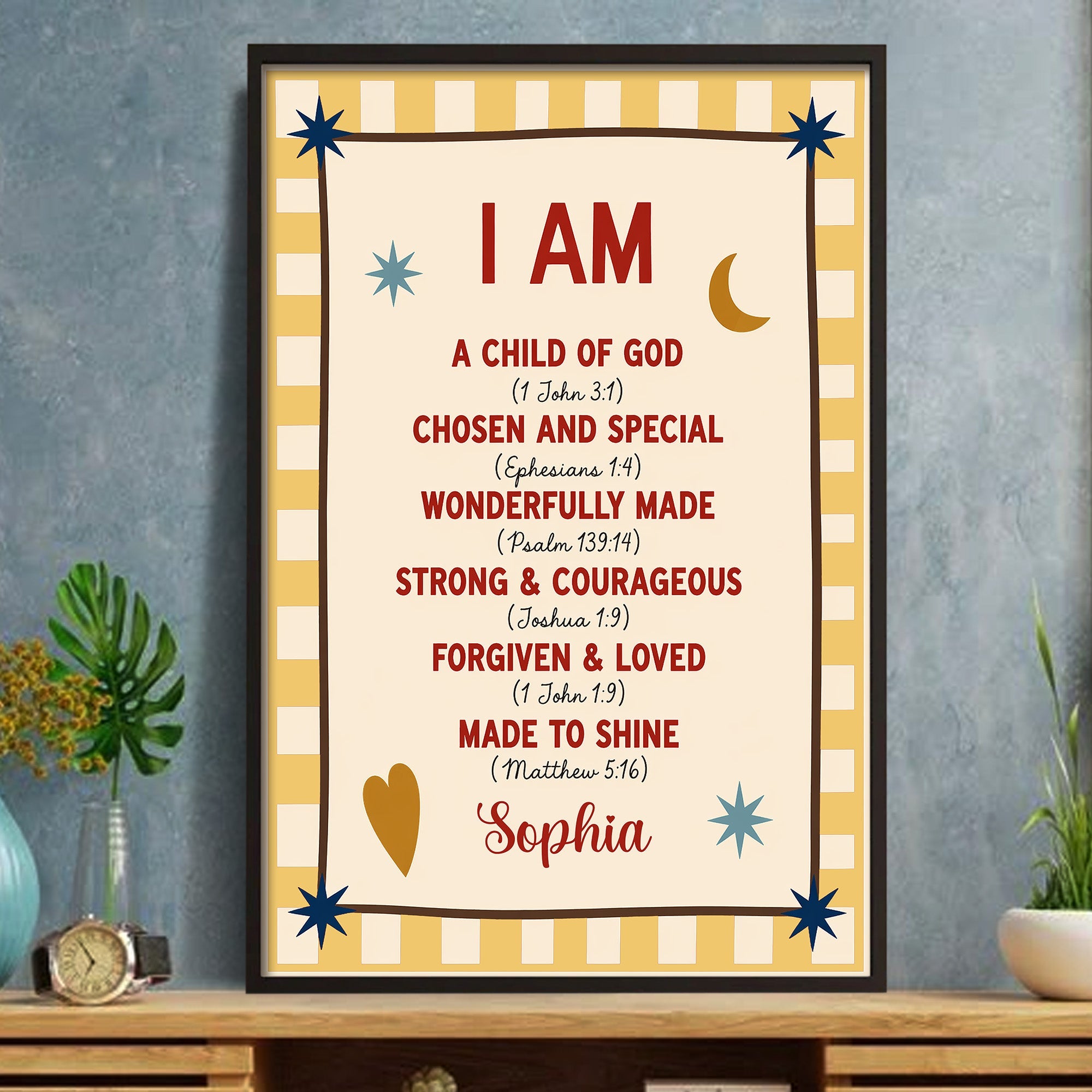 Personalized Vertical Poster Child of God Bible Verse Gifts for Kids Poster GradoCreations