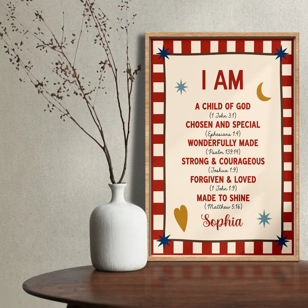 Personalized Vertical Poster Child of God Bible Verse Gifts for Kids Poster GradoCreations