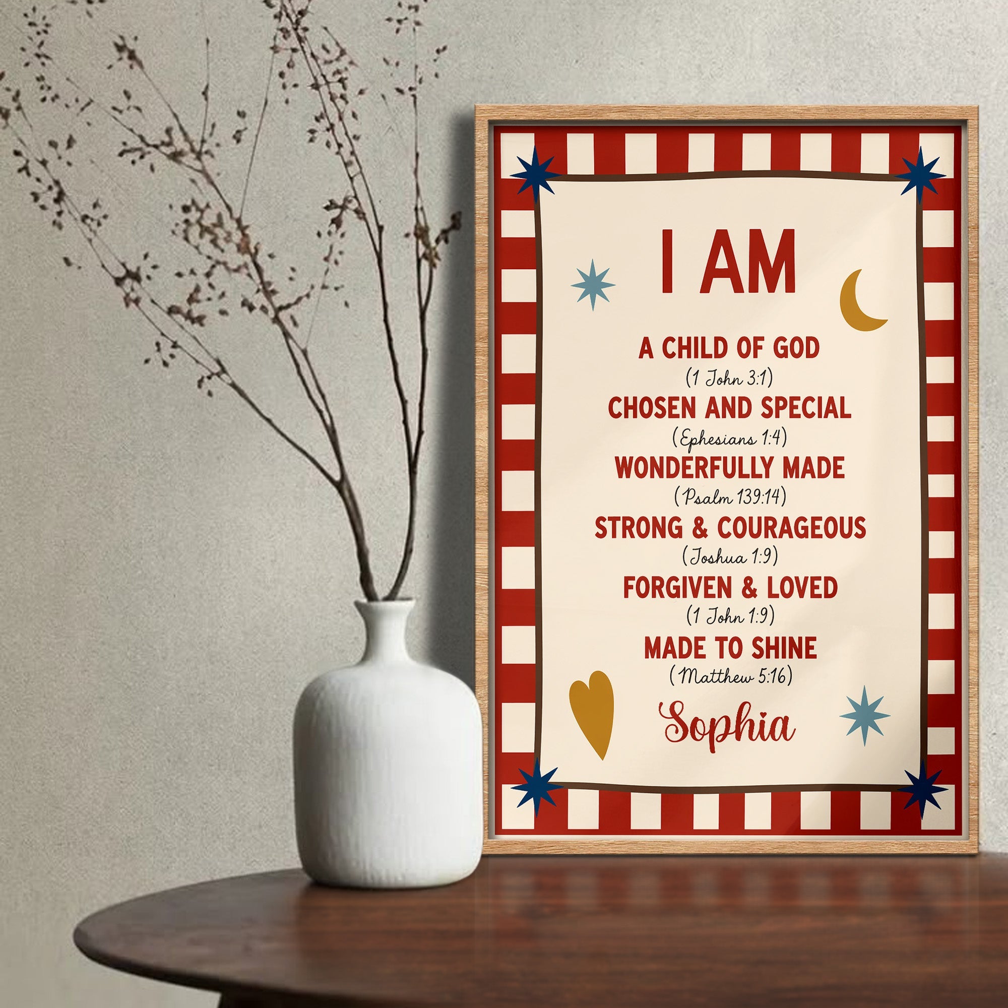 Personalized Vertical Poster Child of God Bible Verse Gifts for Kids Poster GradoCreations