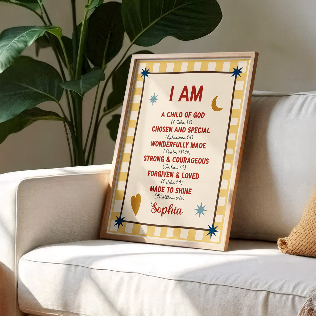 Personalized Vertical Poster Child of God Bible Verse Gifts for Kids Poster GradoCreations