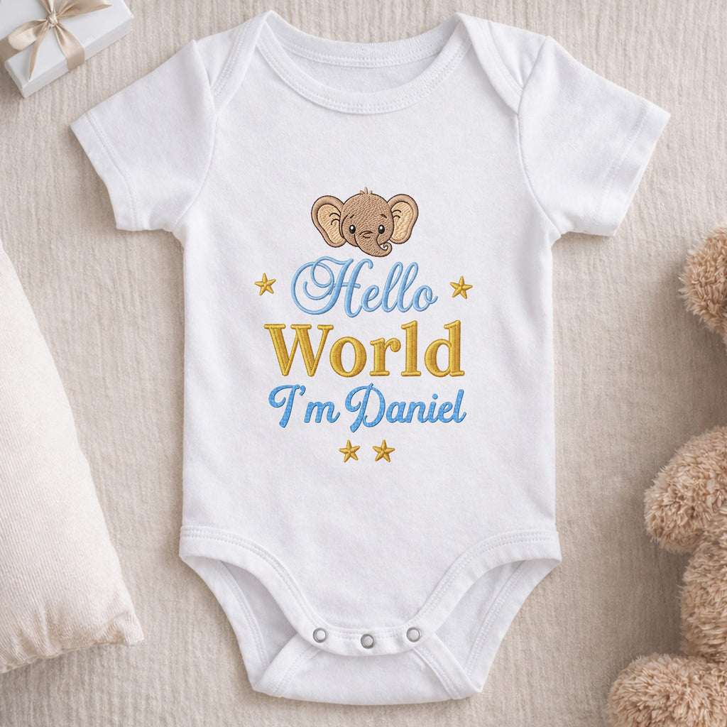 Personalized Custom Baby Onesie Soft Cotton Elephant Design Gift Baby Onesie GradoCreations