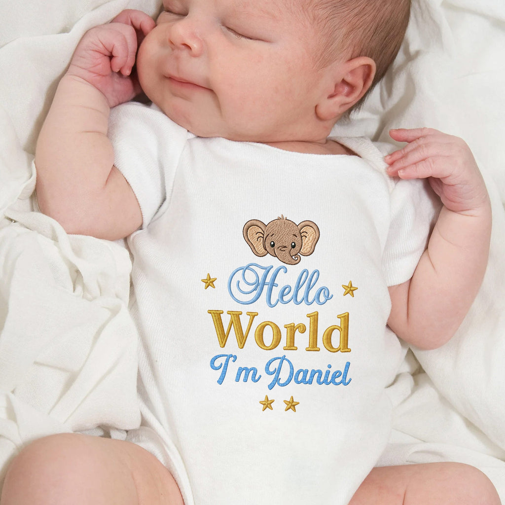 Personalized Custom Baby Onesie Soft Cotton Elephant Design Gift Baby Onesie GradoCreations