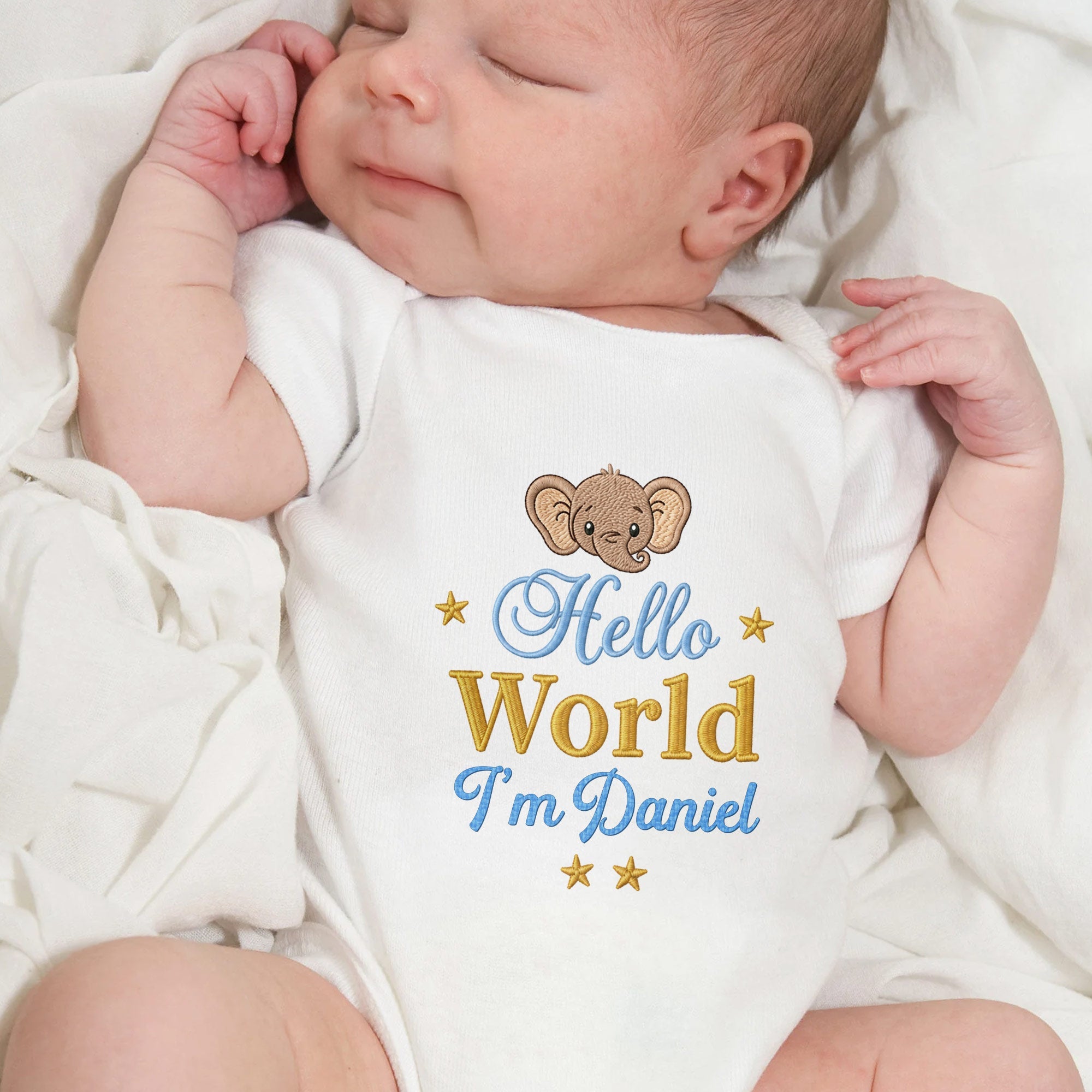 Personalized Custom Baby Onesie Soft Cotton Elephant Design Gift Baby Onesie GradoCreations