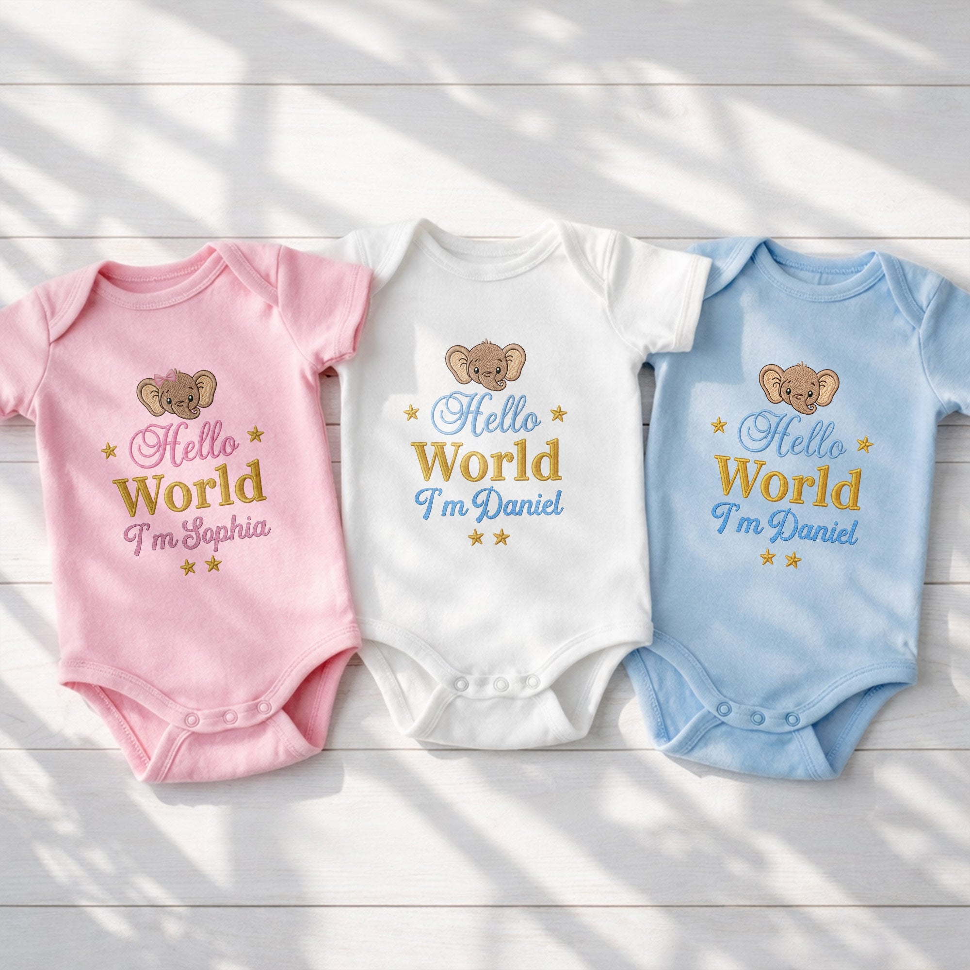 Personalized Custom Baby Onesie Soft Cotton Elephant Design Gift Baby Onesie GradoCreations