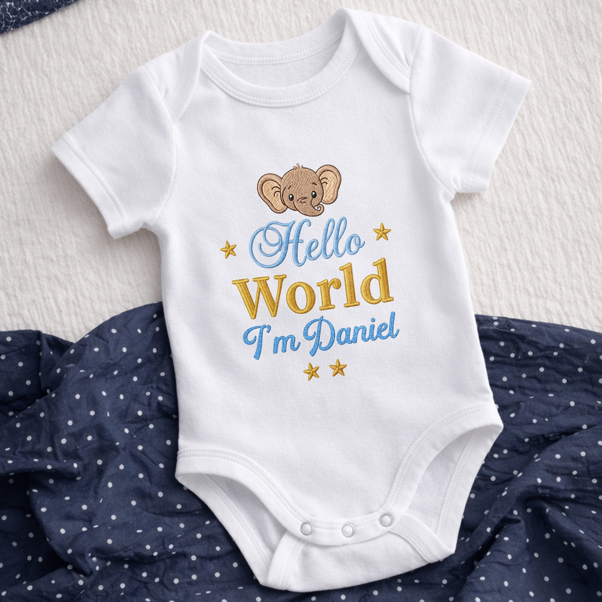 Personalized Custom Baby Onesie Soft Cotton Elephant Design Gift Baby Onesie GradoCreations