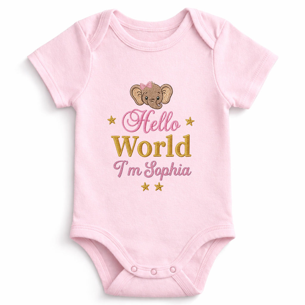 Personalized Custom Baby Onesie Soft Cotton Elephant Design Gift Baby Onesie GradoCreations