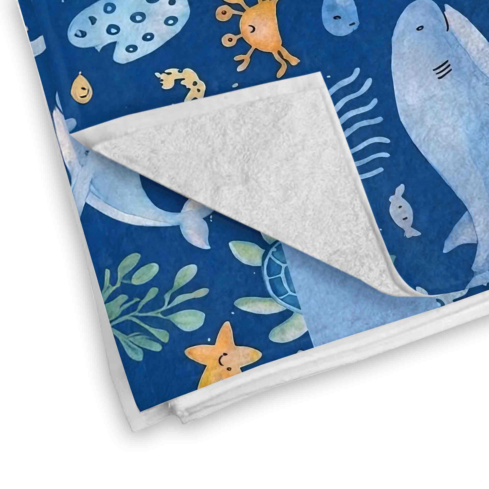 Personalized Beach Towel Cute Underwater Creatures for Kids Beach Towels GradoCreations