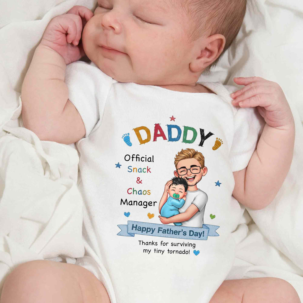 Personalized Baby Onesie Custom Name Gift for Dad Father's Day Baby Onesie GradoCreations