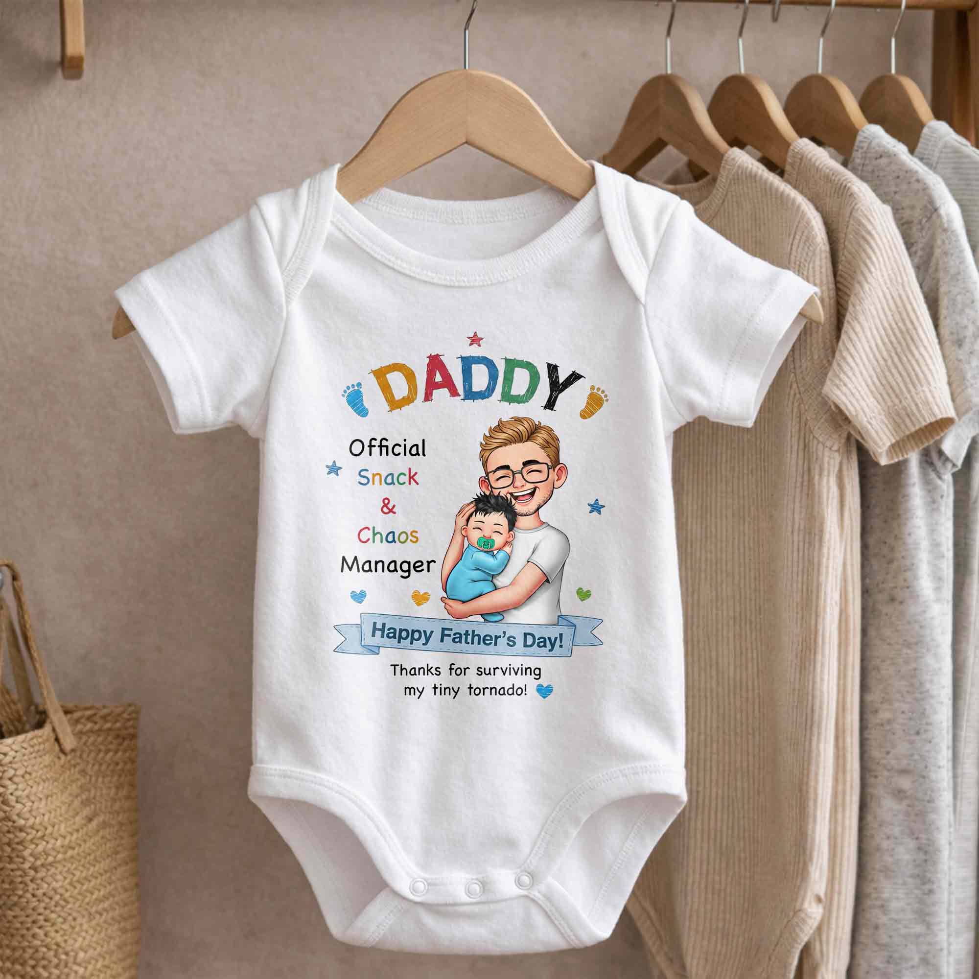 Personalized Baby Onesie Custom Name Gift for Dad Father's Day Baby Onesie GradoCreations