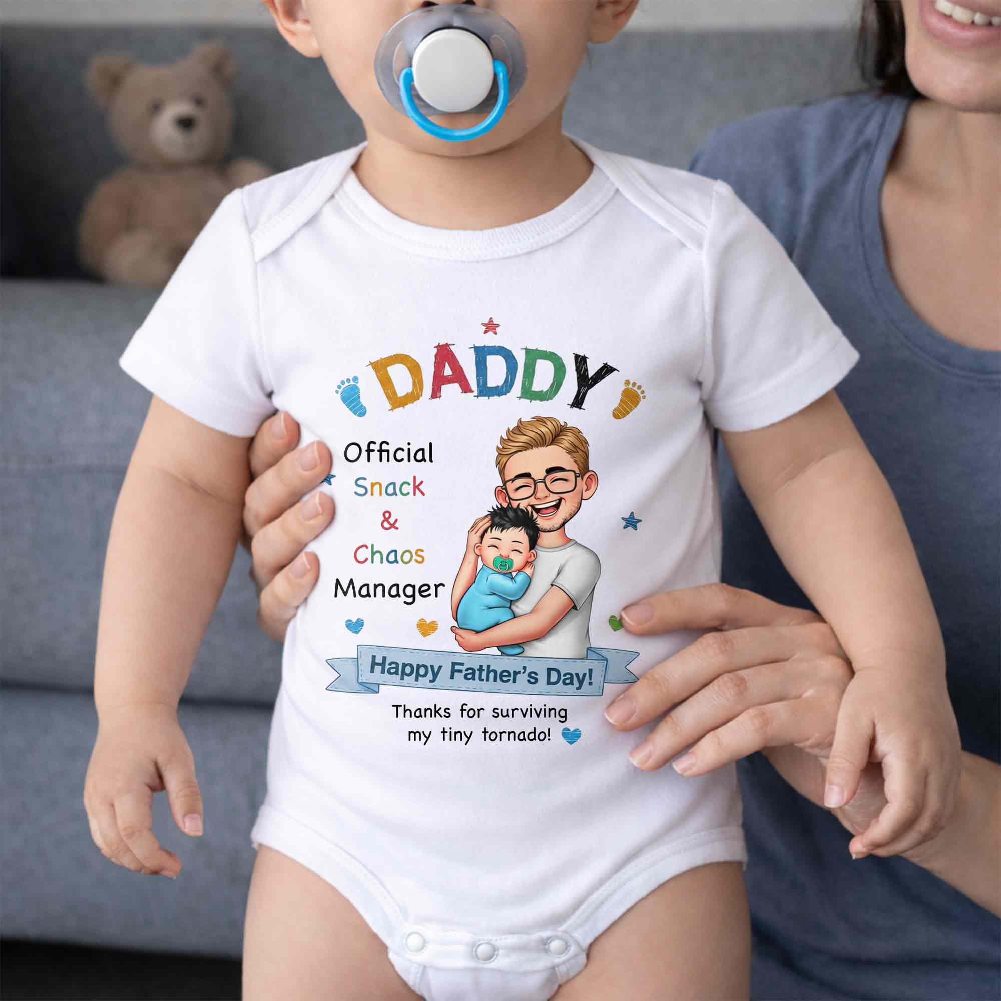 Personalized Baby Onesie Custom Name Gift for Dad Father's Day Baby Onesie GradoCreations