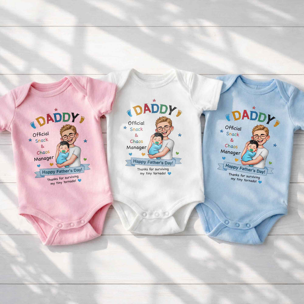 Personalized Baby Onesie Custom Name Gift for Dad Father's Day Baby Onesie GradoCreations
