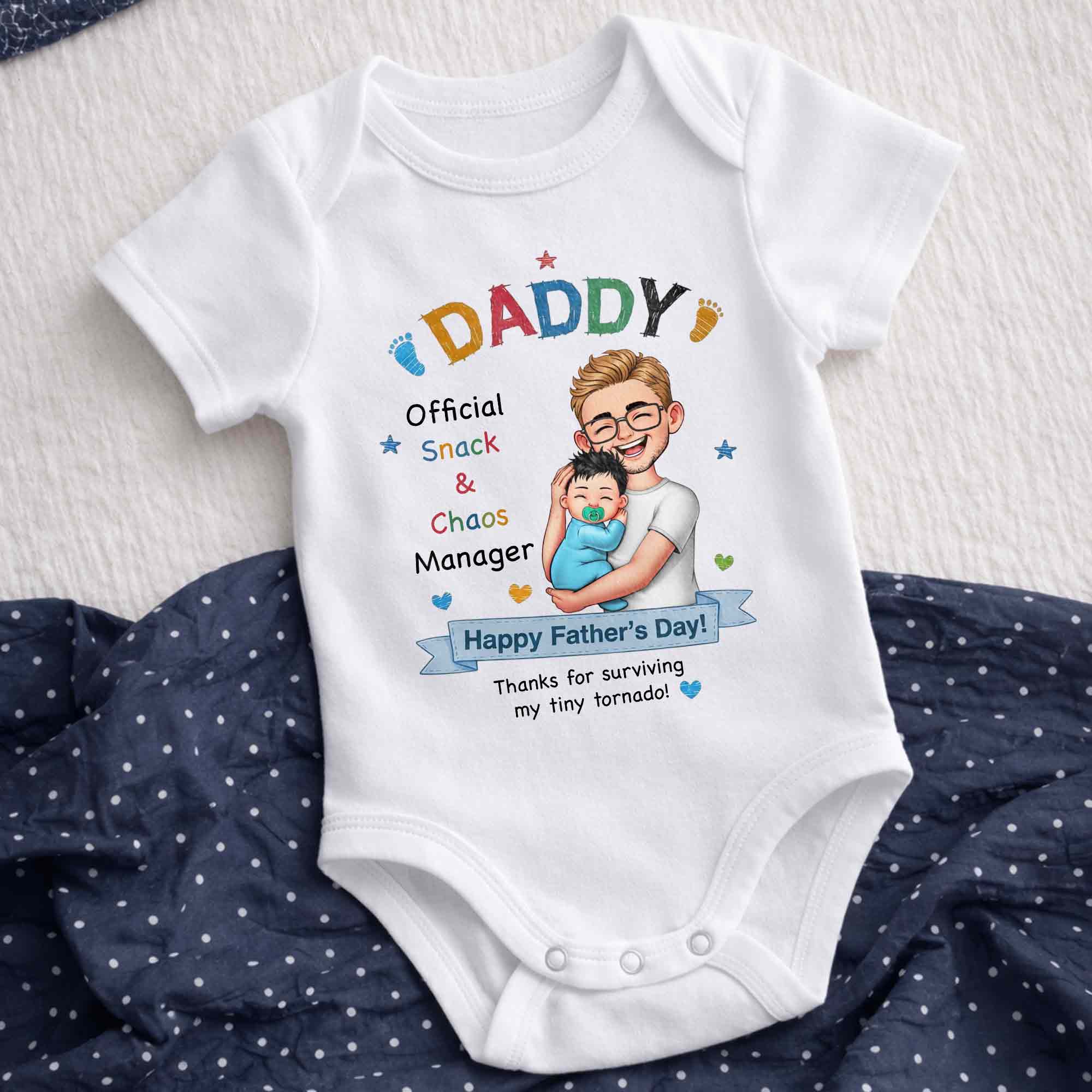 Personalized Baby Onesie Custom Name Gift for Dad Father's Day Baby Onesie GradoCreations