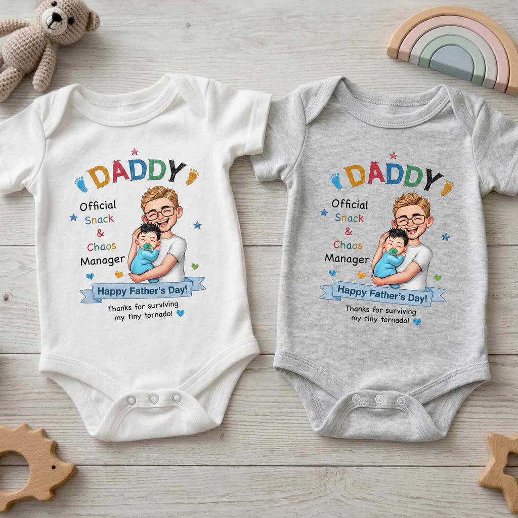 Personalized Baby Onesie Custom Name Gift for Dad Father's Day Baby Onesie GradoCreations