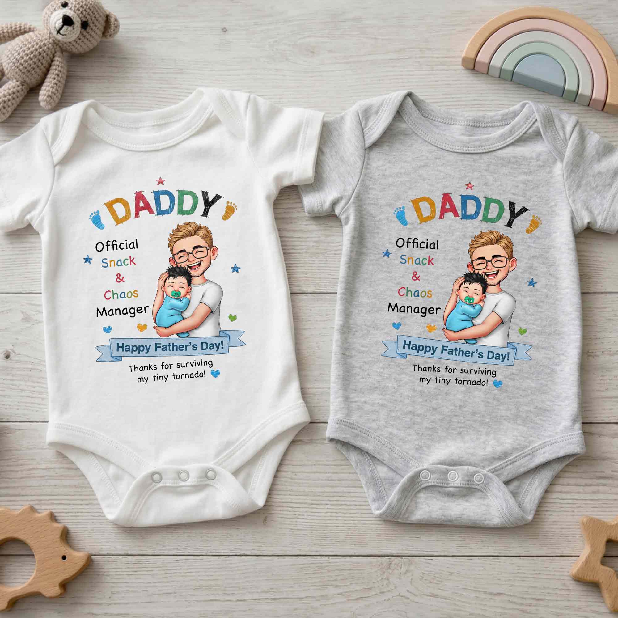 Personalized Baby Onesie Custom Name Gift for Dad Father's Day Baby Onesie GradoCreations