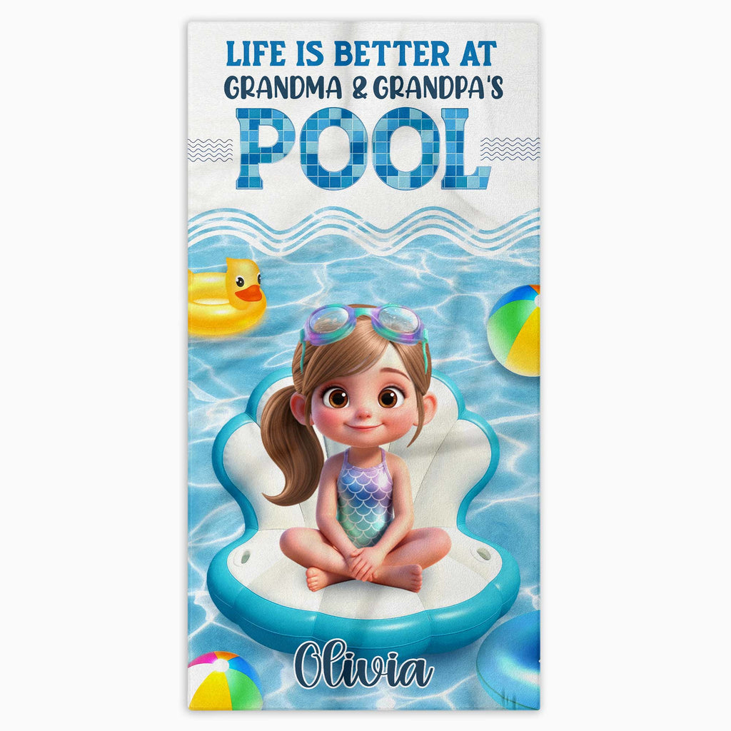 Personalized Beach Towel Custom Name Gift for Kids Summer Pool Beach Towels GradoCreations