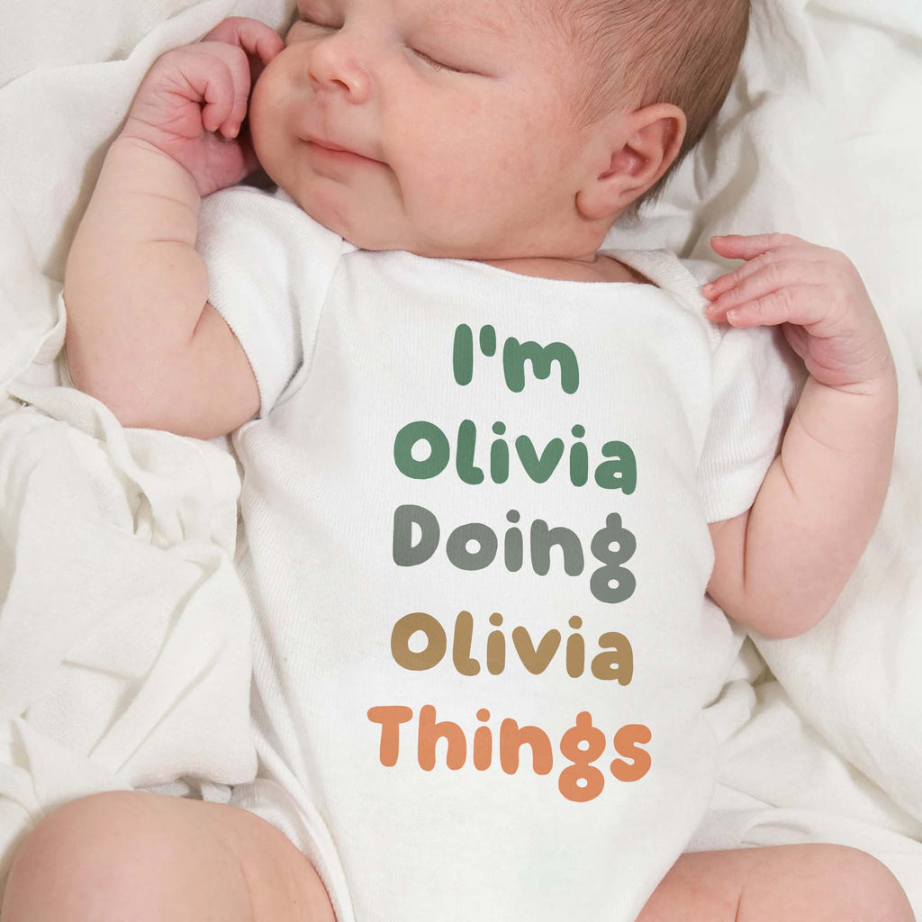 Personalized Custom Baby Onesie Soft Cotton Cute Gift