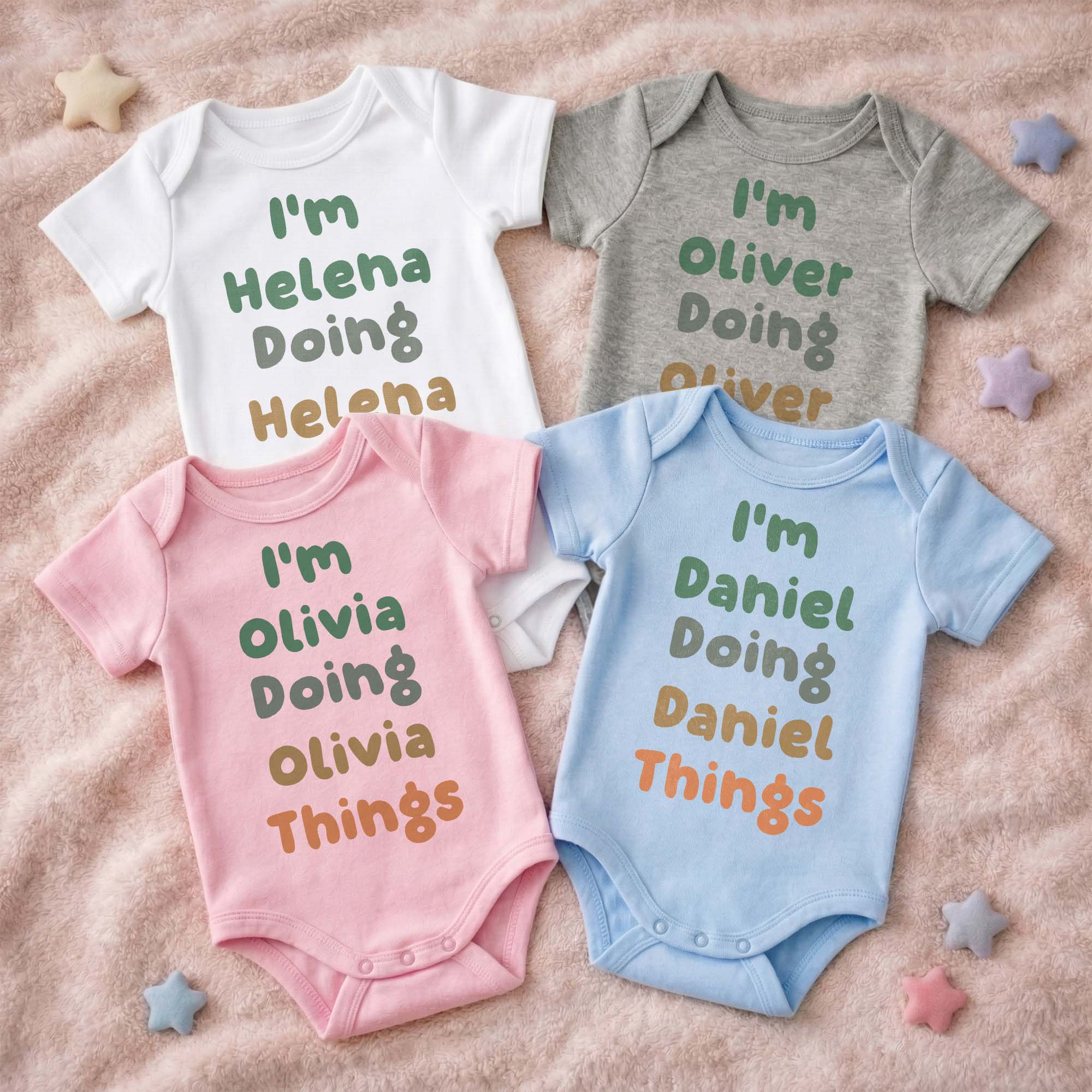 Personalized Custom Baby Onesie Soft Cotton Cute Gift