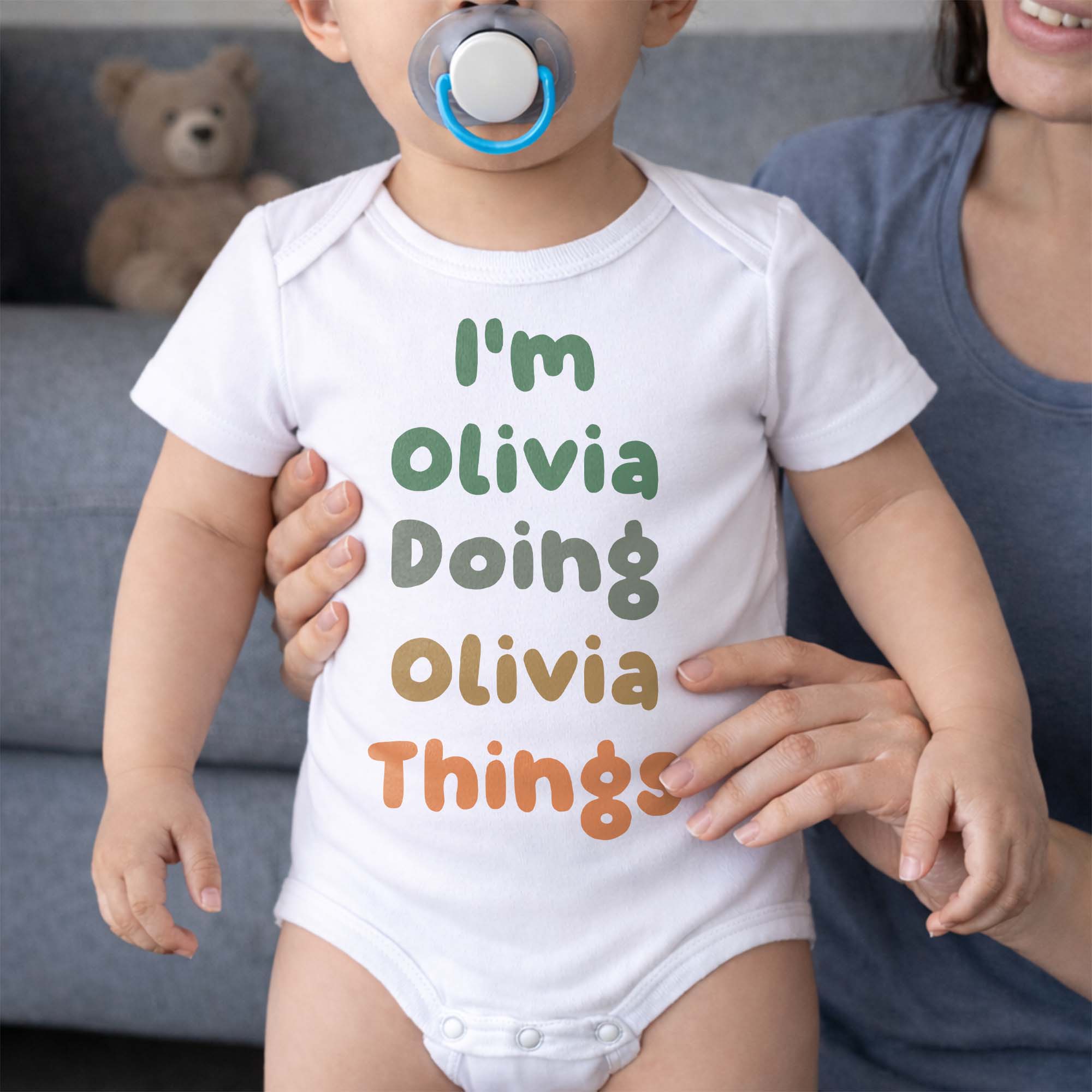 Personalized Custom Baby Onesie Soft Cotton Cute Gift