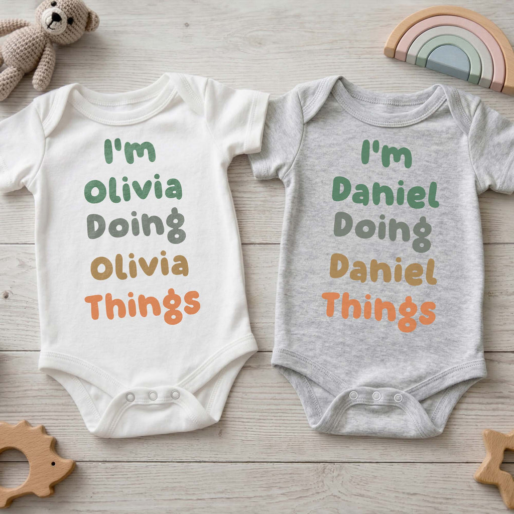 Personalized Custom Baby Onesie Soft Cotton Cute Gift