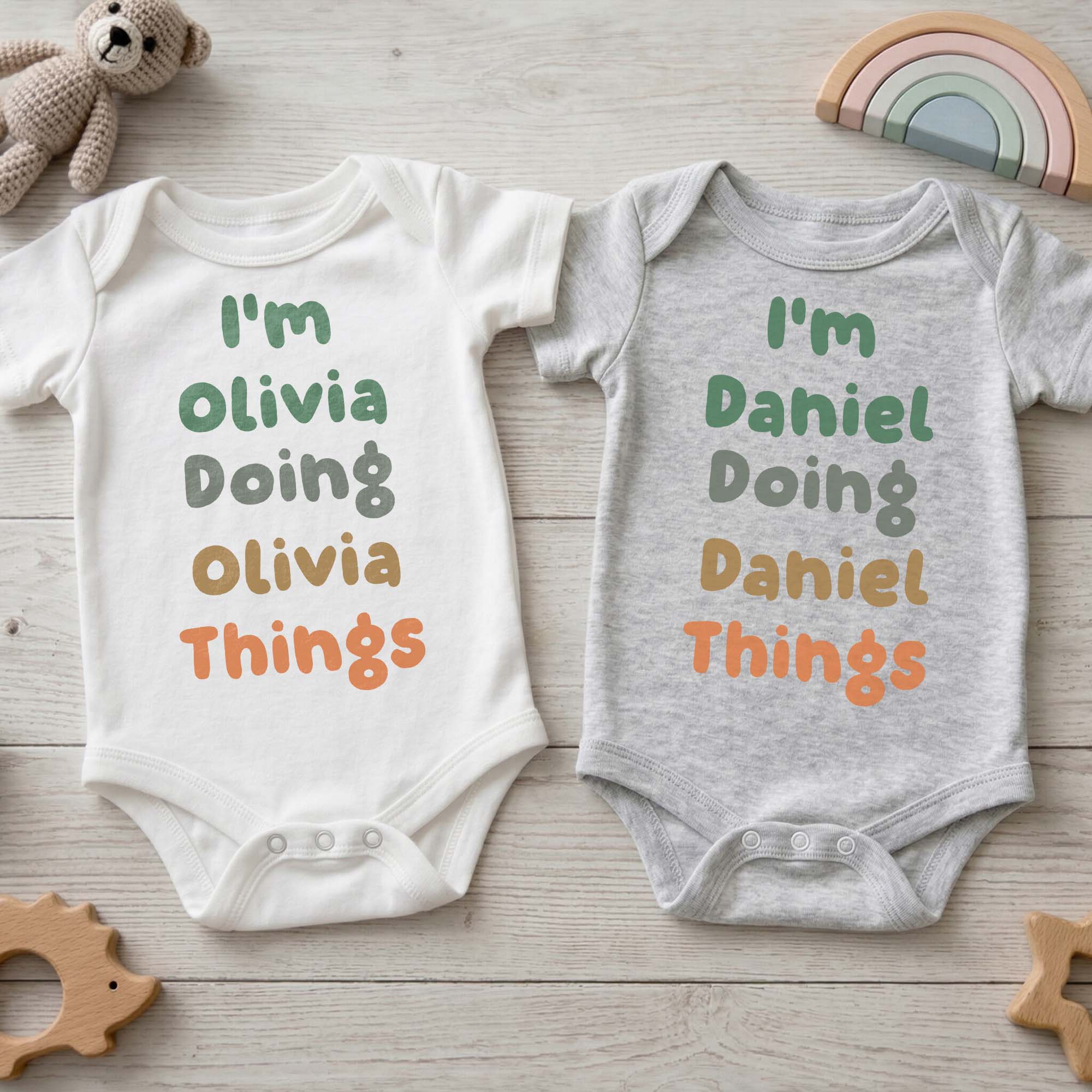 Personalized Custom Baby Onesie Soft Cotton Cute Gift