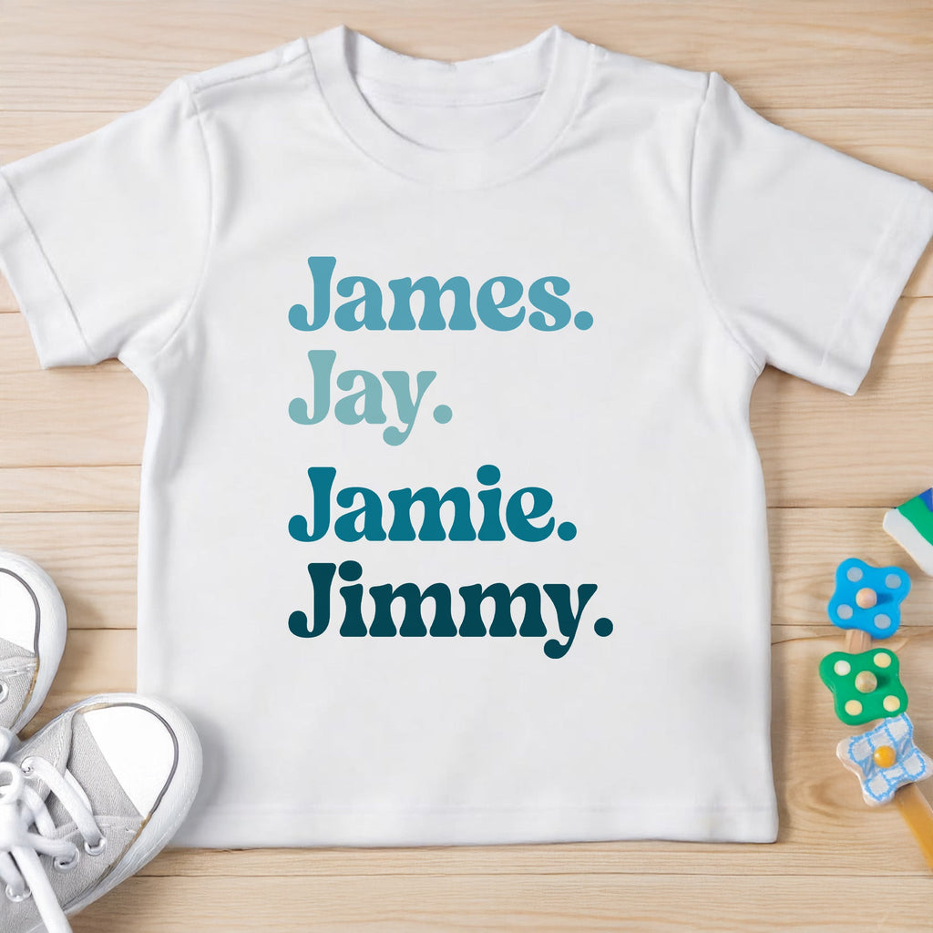 Personalized Youth T-Shirt Custom Names Blue Gradient Gift for Kids Youth T-Shirt GradoCreations