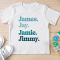 Personalized Youth T-Shirt Custom Names Blue Gradient Gift for Kids Youth T-Shirt GradoCreations