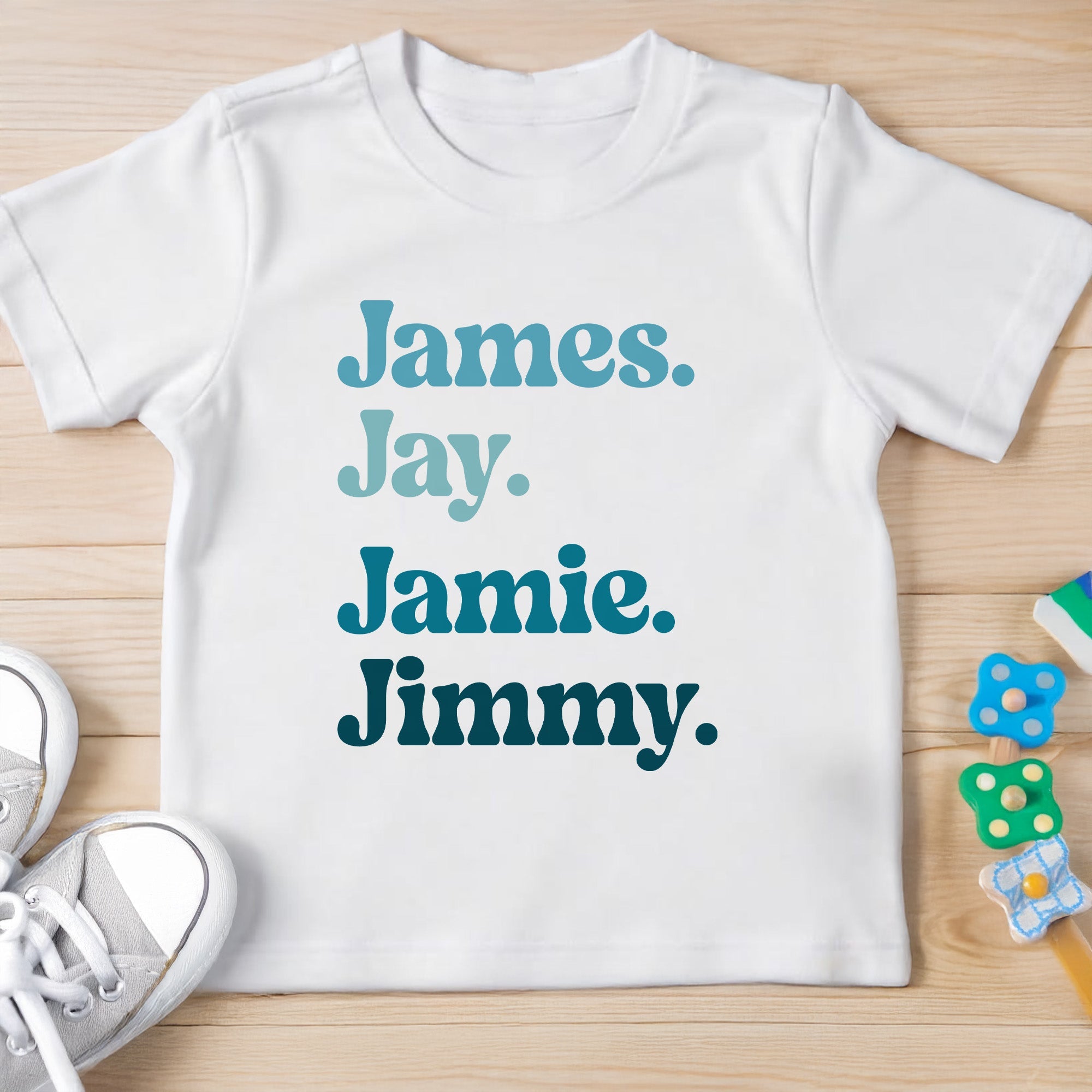 Personalized Youth T-Shirt Custom Names Blue Gradient Gift for Kids Youth T-Shirt GradoCreations
