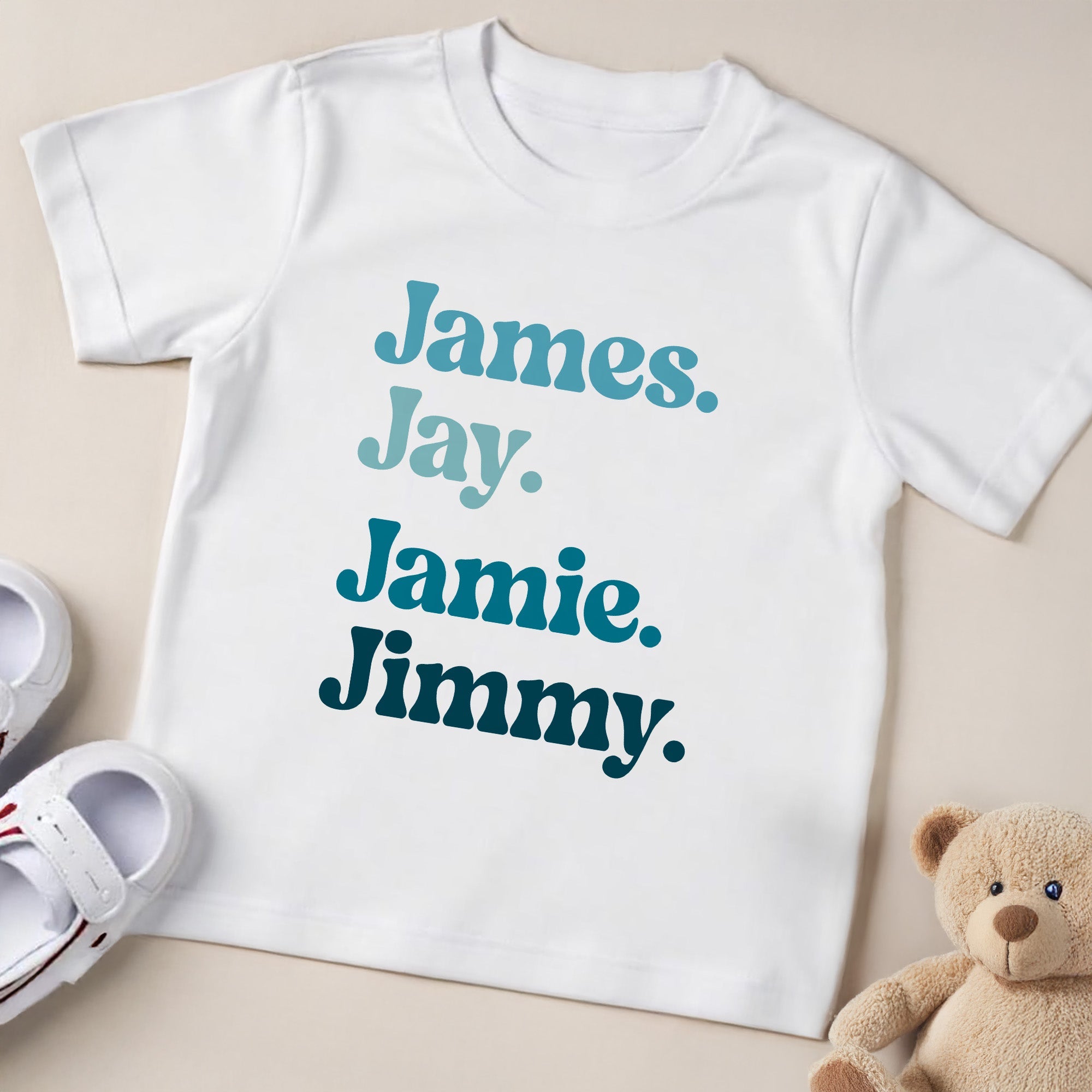 Personalized Youth T-Shirt Custom Names Blue Gradient Gift for Kids Youth T-Shirt GradoCreations