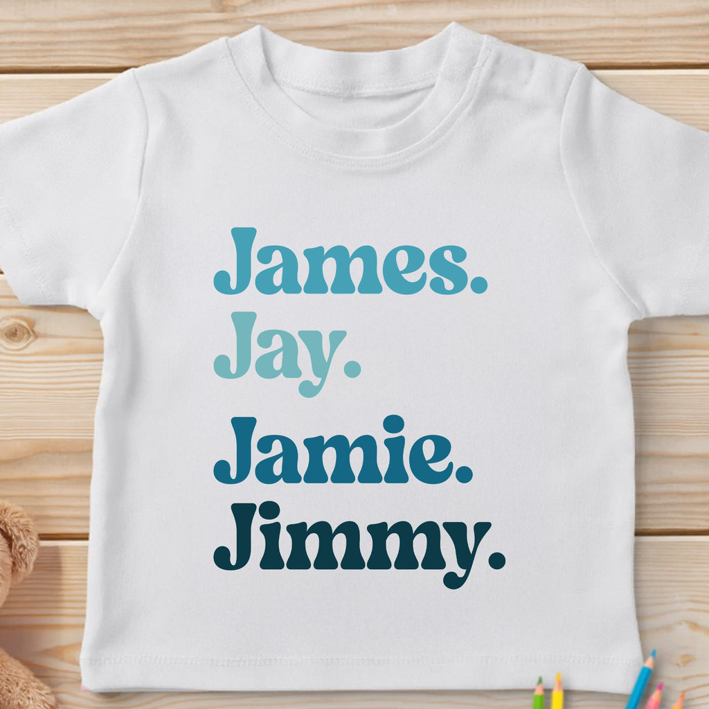 Personalized Youth T-Shirt Custom Names Blue Gradient Gift for Kids Youth T-Shirt GradoCreations