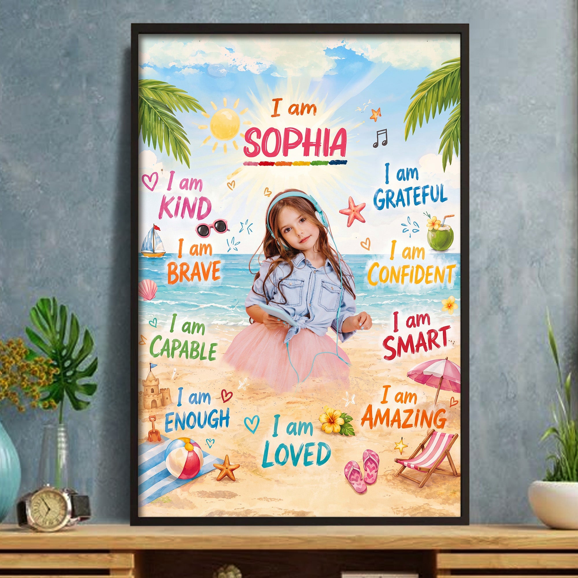 Personalized Kid Affirmation Vertical Poster Custom Gift Poster GradoCreations