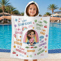 Personalized Kids Hooded Beach Towel Custom Name for Girls Kids Hooded Beach Towel GradoCreations