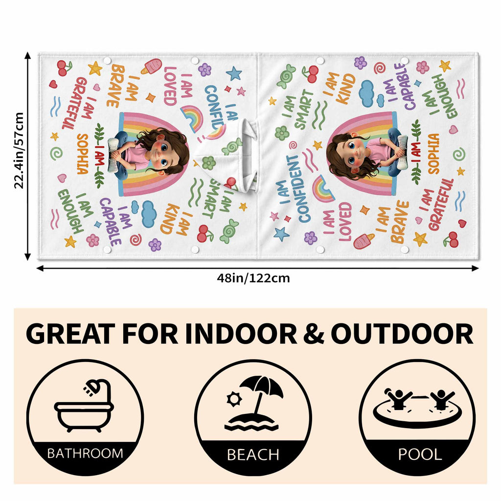 Personalized Kids Hooded Beach Towel Custom Name for Girls Kids Hooded Beach Towel GradoCreations