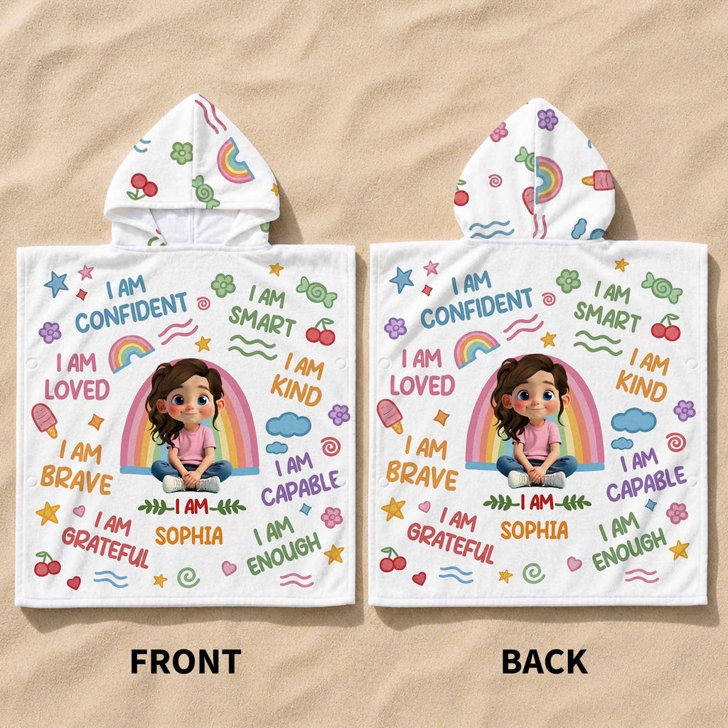 Personalized Kids Hooded Beach Towel Custom Name for Girls Kids Hooded Beach Towel GradoCreations