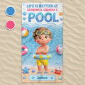 Personalized Beach Towel for Kids with Name & Fun Design Beach Towels GradoCreations