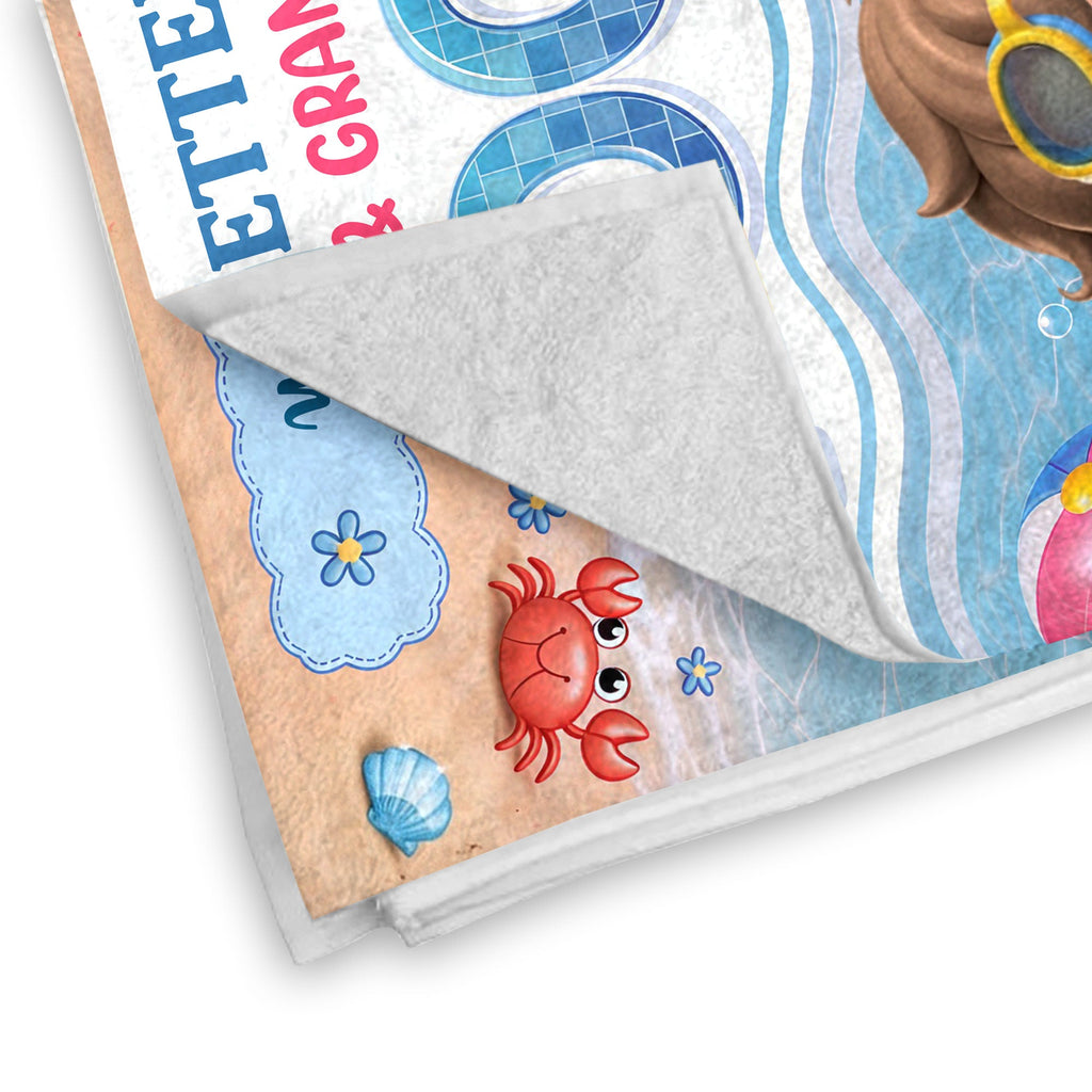 Personalized Beach Towel for Kids with Name & Fun Design Beach Towels GradoCreations