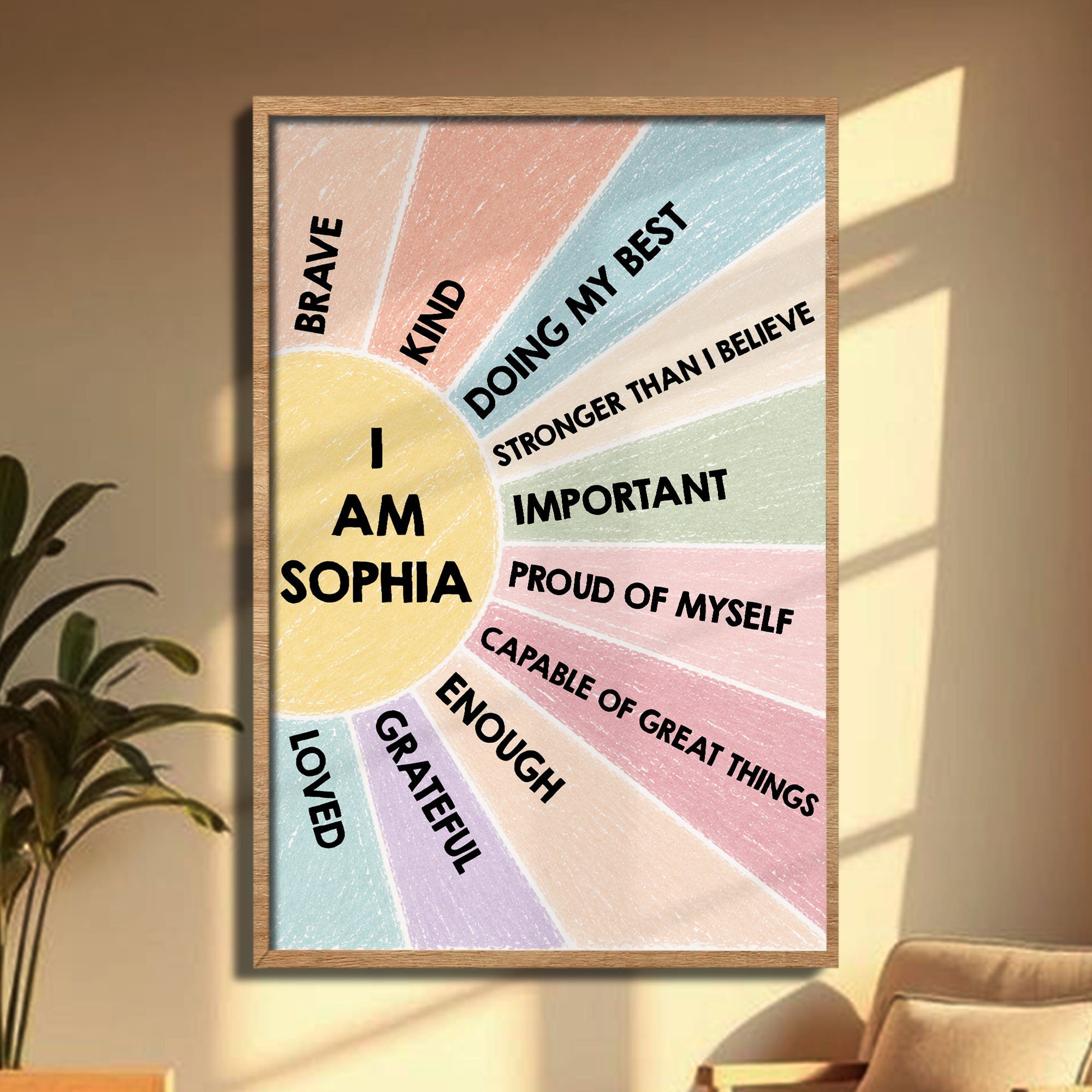 Personalized Kids Affirmation Poster Custom Name Gift Poster GradoCreations
