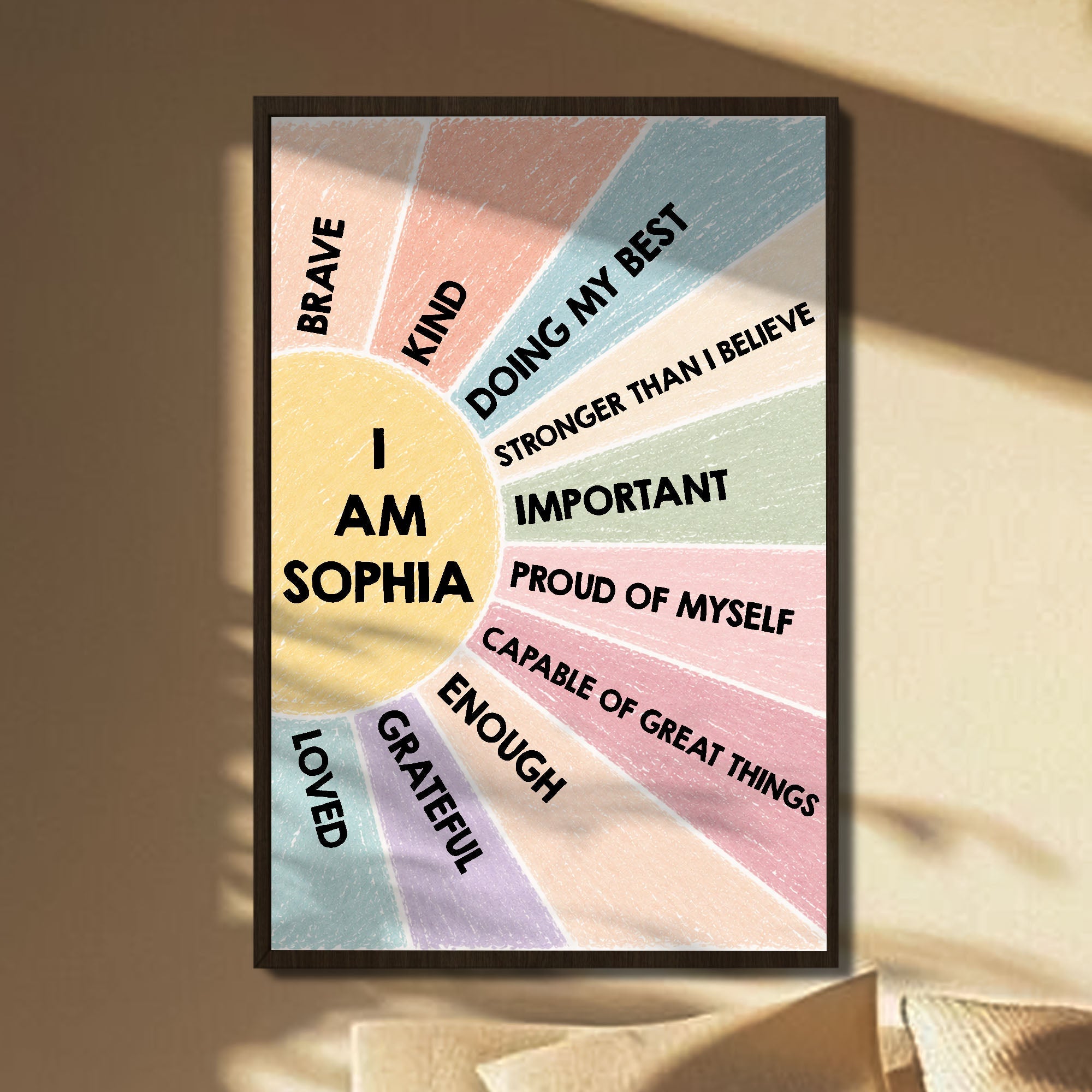 Personalized Kids Affirmation Poster Custom Name Gift Poster GradoCreations