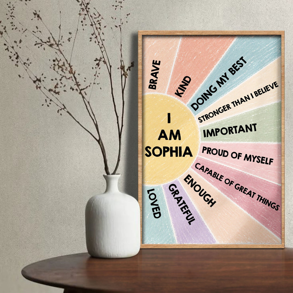 Personalized Kids Affirmation Poster Custom Name Gift Poster GradoCreations