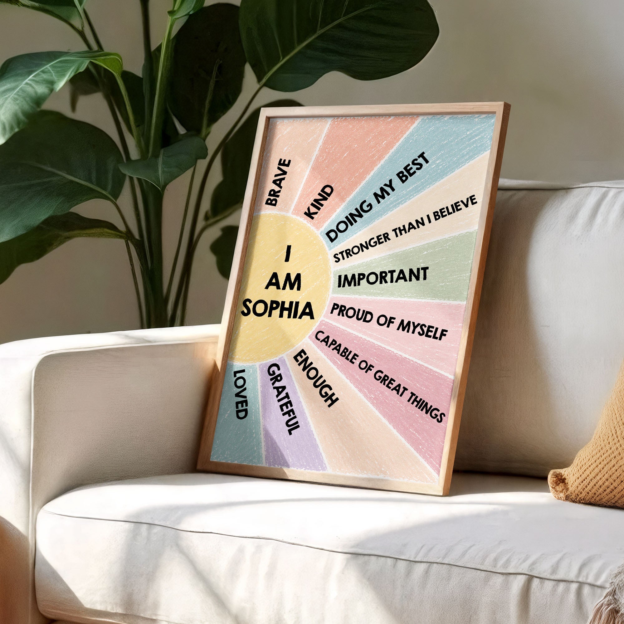 Personalized Kids Affirmation Poster Custom Name Gift Poster GradoCreations