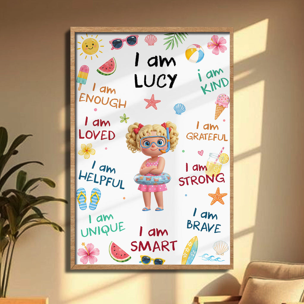 Personalized Custom Vertical Poster with Affirmations for Kids Poster GradoCreations