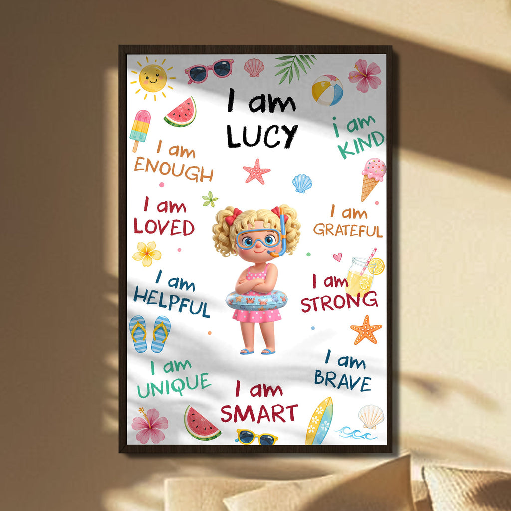 Personalized Custom Vertical Poster with Affirmations for Kids Poster GradoCreations