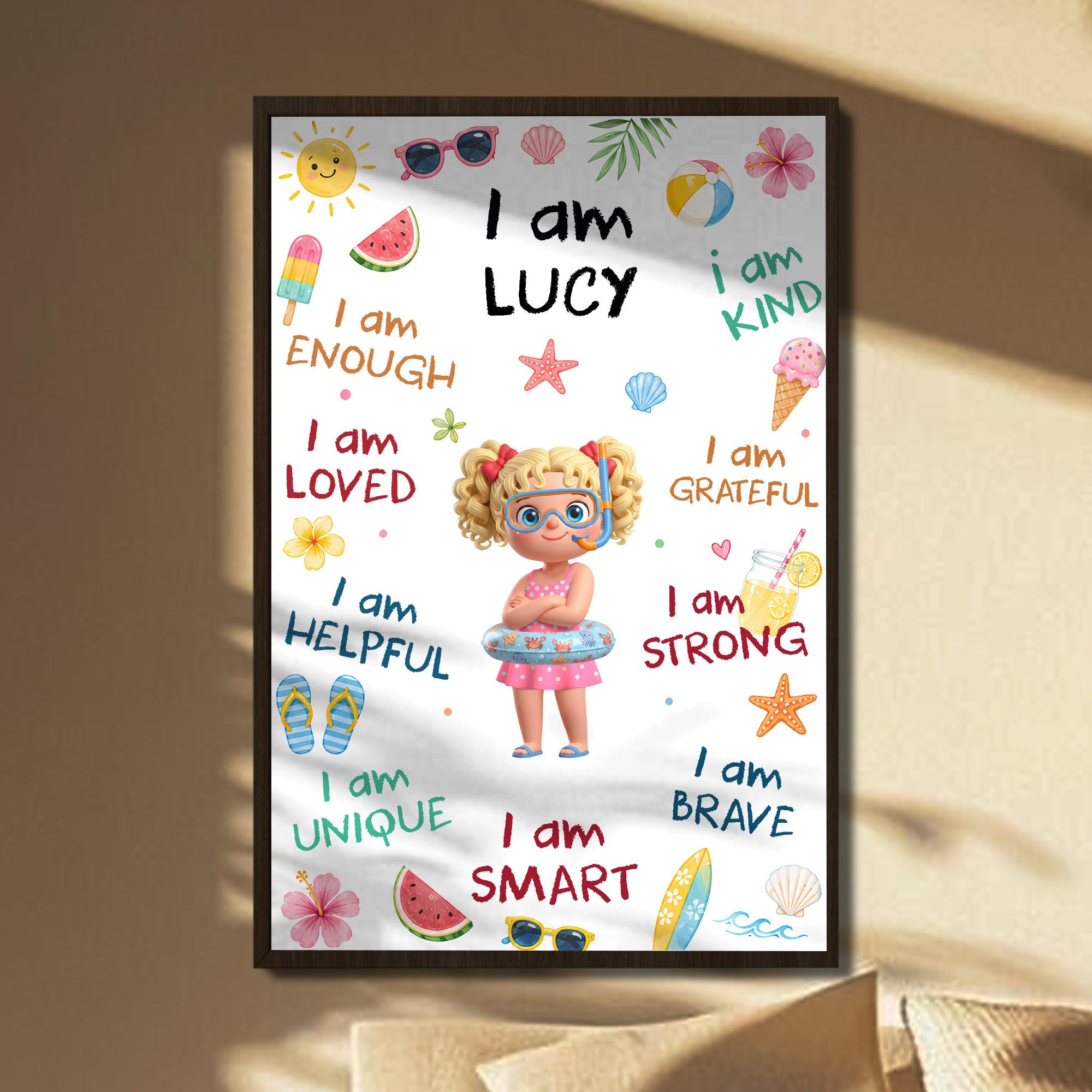Personalized Custom Vertical Poster with Affirmations for Kids Poster GradoCreations
