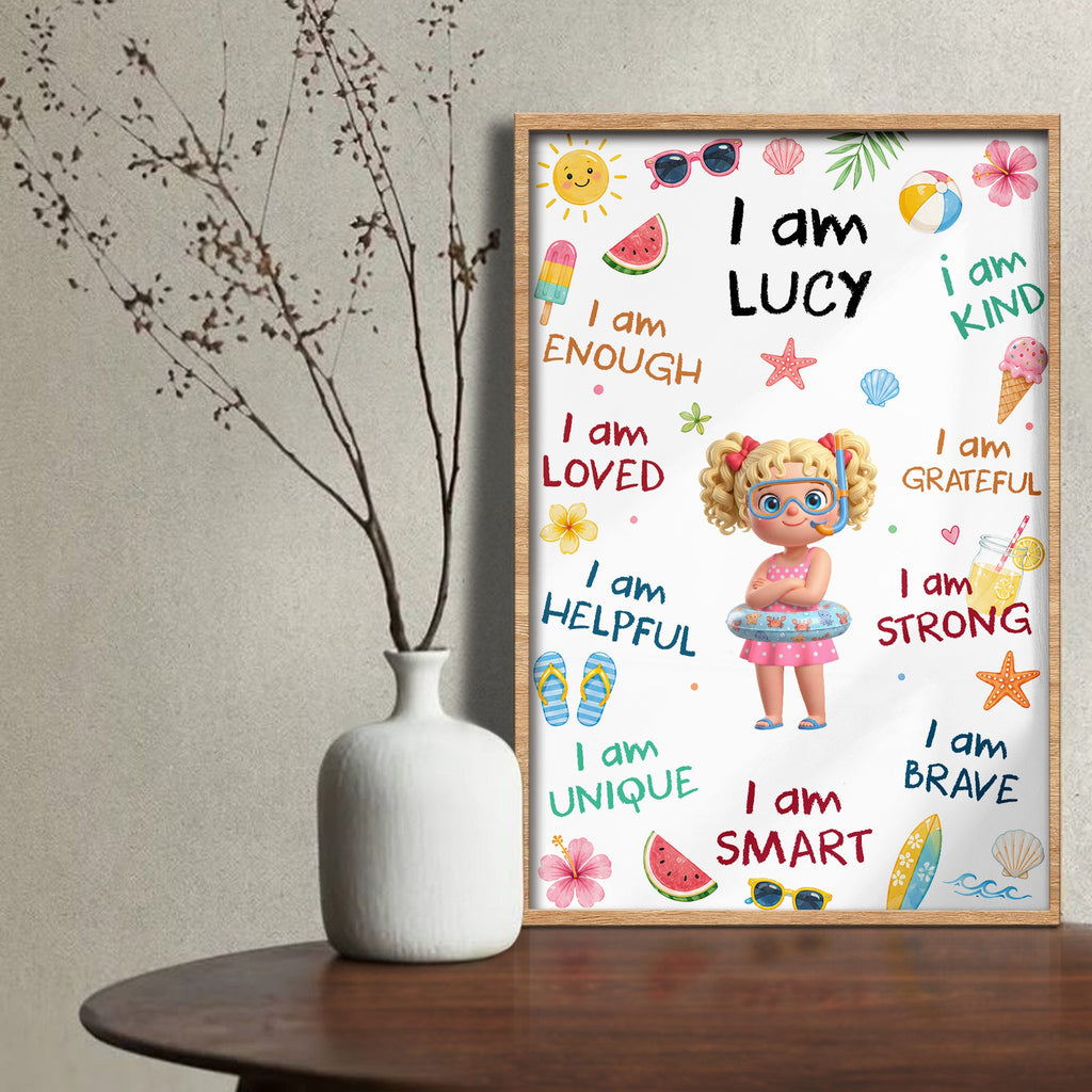 Personalized Custom Vertical Poster with Affirmations for Kids Poster GradoCreations
